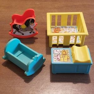 Vintage Fisher-Price Little People nursery set
